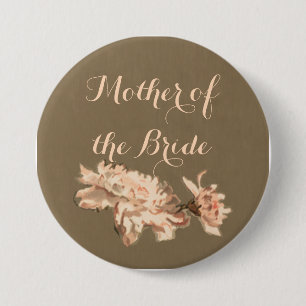 Chrysanthemums in a Bottle Mother of the Bride 7.5 Cm Round Badge