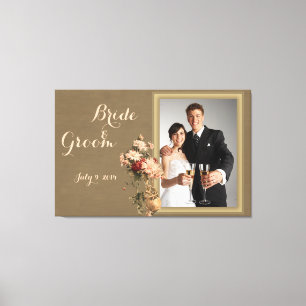 Chrysanthemums in a Bottle Wedding Keepsake Canvas Print