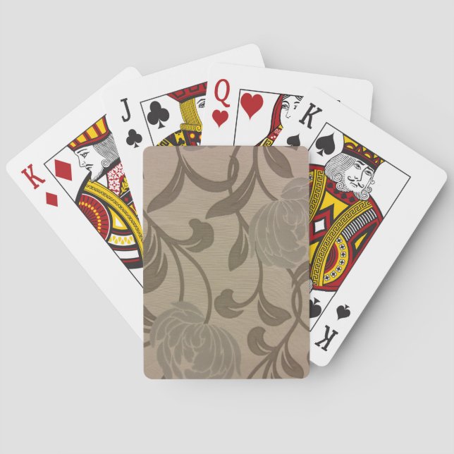 Chrysanthemums -- Silver & Grey Playing Cards (Back)