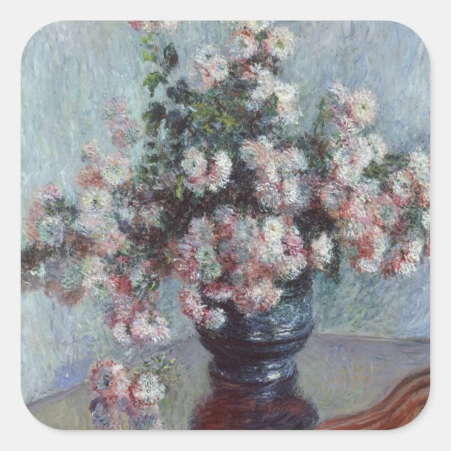 Chrysanthemums Square Sticker (Front)