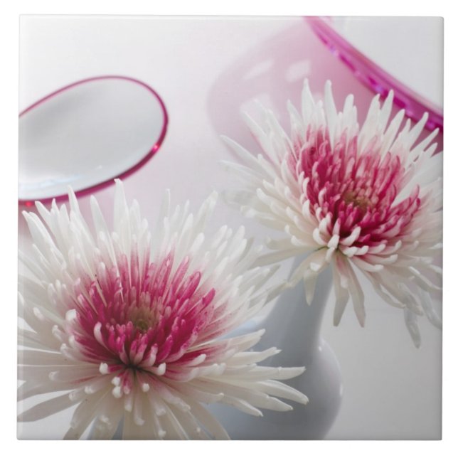 Chrysanthemums Tile (Front)