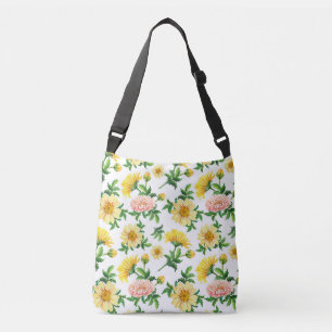 Chrysanthemums Watercolor: Seamless Floral Design Crossbody Bag