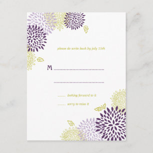 Chrysanthemums Wedding RSVP Card