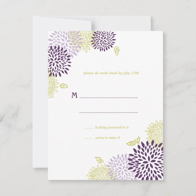 Chrysanthemums Wedding RSVP Card (Front)