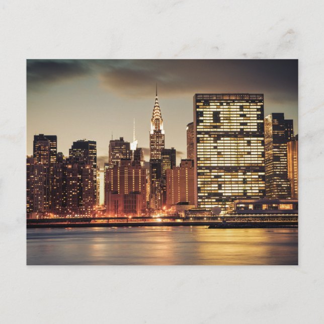 Chrysler Building and NYC Skyline Postcard (Front)