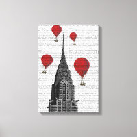 Chrysler Building and Red Hot Air Balloons