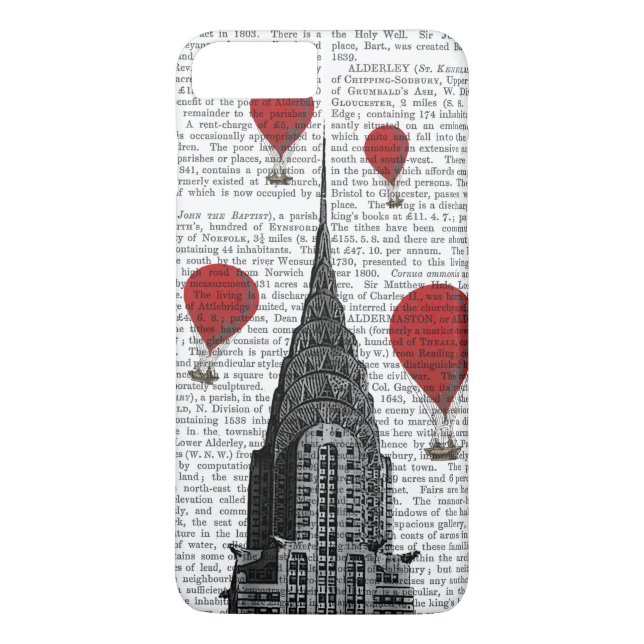 Chrysler Building and Red Hot Air Balloons Case-Mate iPhone Case (Back)
