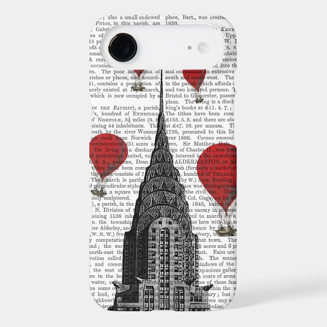 Chrysler Building and Red Hot Air Balloons Case-Mate iPhone Case (Back)
