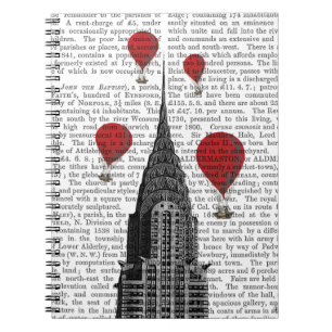 Chrysler Building and Red Hot Air Balloons Spiral Notebook