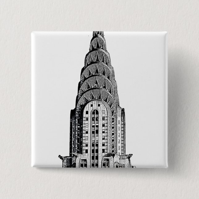 Chrysler Building Dome 15 Cm Square Badge (Front)
