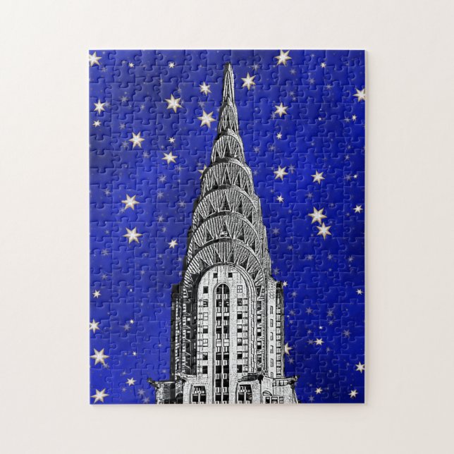 Chrysler Building Dome and a Starry Blue Sky Jigsaw Puzzle (Vertical)