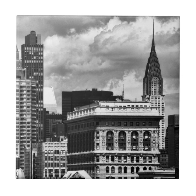 Chrysler Building, Flatiron Building, Sky House BW Tile (Front)