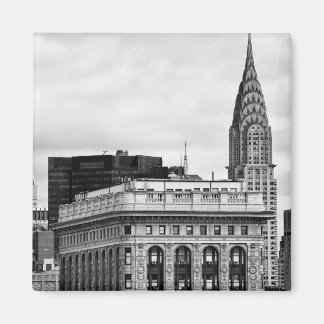Chrysler Building, Flatiron, Clouds B&W Magnet