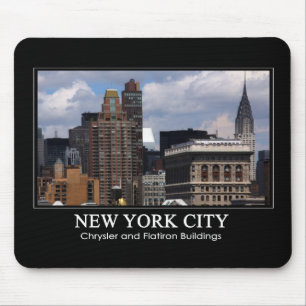 Chrysler Building, Flatiron with clouds 2C Mouse Pad