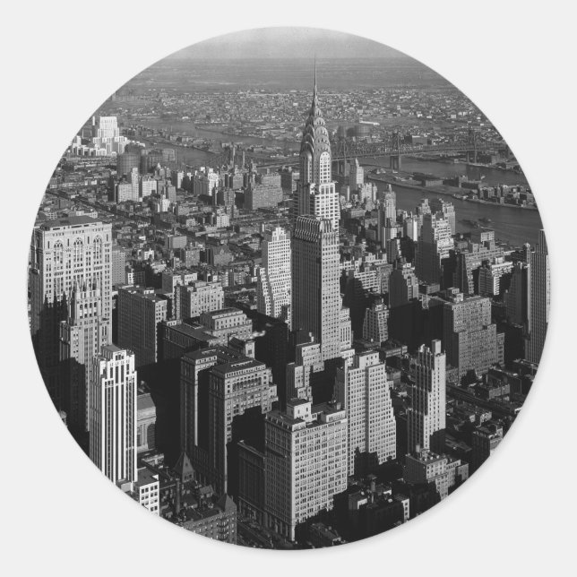 Chrysler Building New York Manhattan Classic Round Sticker (Front)