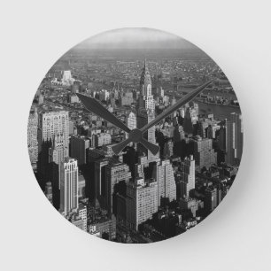 Chrysler Building New York Manhattan Round Clock