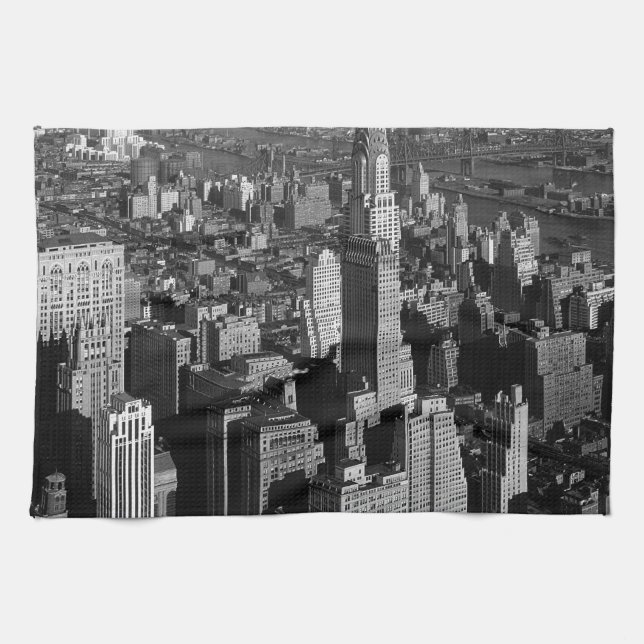 Chrysler Building New York Manhattan Tea Towel (Horizontal)