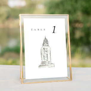 Chrysler Building New York Wedding Table Number