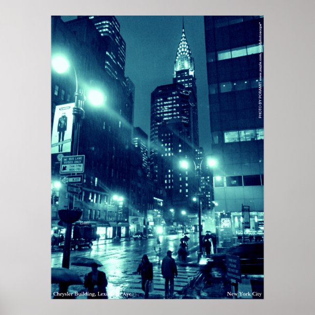 Chrysler Building NYC Blue Poster 18x24 (Front)
