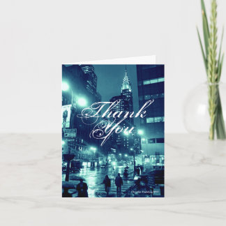 Chrysler Building NYC Blue Thank You Card