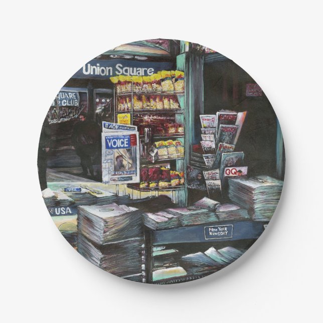 Chrysocolia Morning, Union Square, NYC Paper Plate (Front)