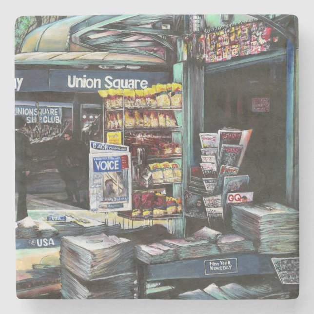 Chrysocolia Morning, Union Square, NYC Stone Coaster (Front)