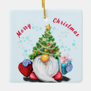 Chsristmas Tree Ornament Gnome with Gifts