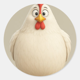 Chubby Adorable Cartoon Chicken Sticker