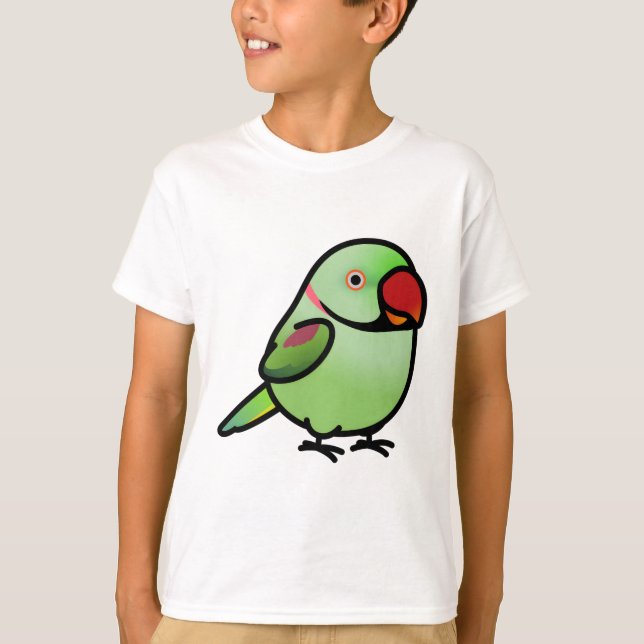 Chubby Alexandrine Indian Ringneck Parakeet T-Shirt (Front)