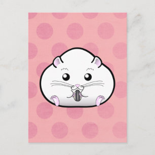 Chubby All White Russian Dwarf Hamster Postcard