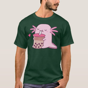 Chubby Axolotl Enjoys Bubble Tea T-Shirt