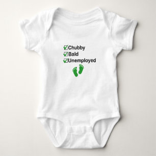 Chubby Bald Unemployed Funny Newborn Baby Baby Bodysuit