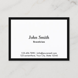 Chubby Black Border Beautician Business Card