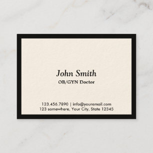 Chubby Black Border OB/GYN Business Card