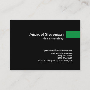 Chubby Black Green Trendy Unique Business Card