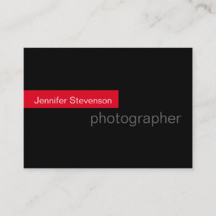 Chubby Black Red Trendy Photography Business Card