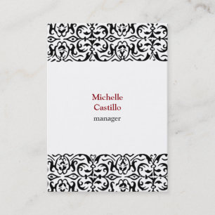 Chubby Black White Classical Ornate Professional Business Card