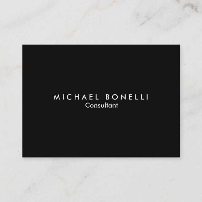 Chubby Black White Minimalist Business Card (Front)