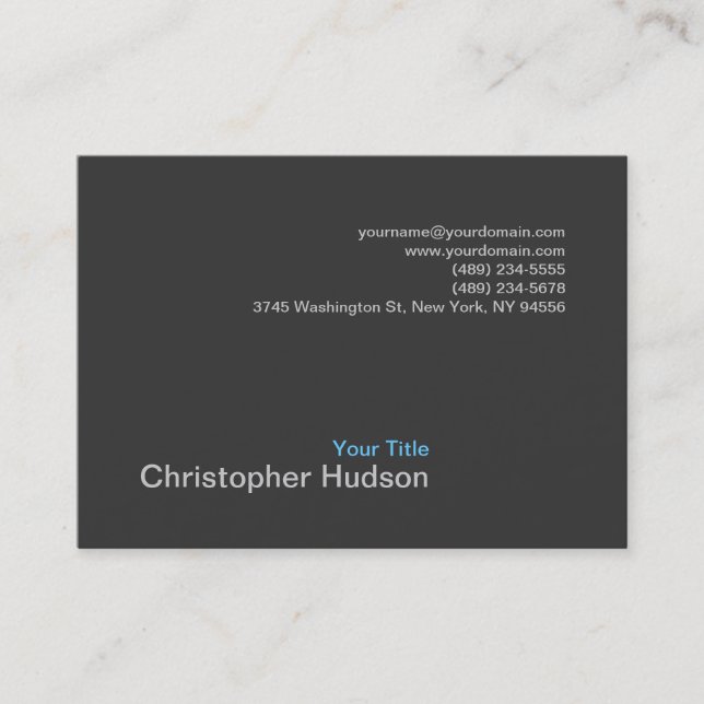 Chubby Blue Grey Photography Business Card (Front)