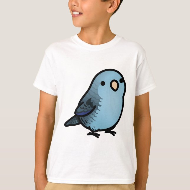 Chubby Blue Lineolated Barred Parakeet T-Shirt (Front)