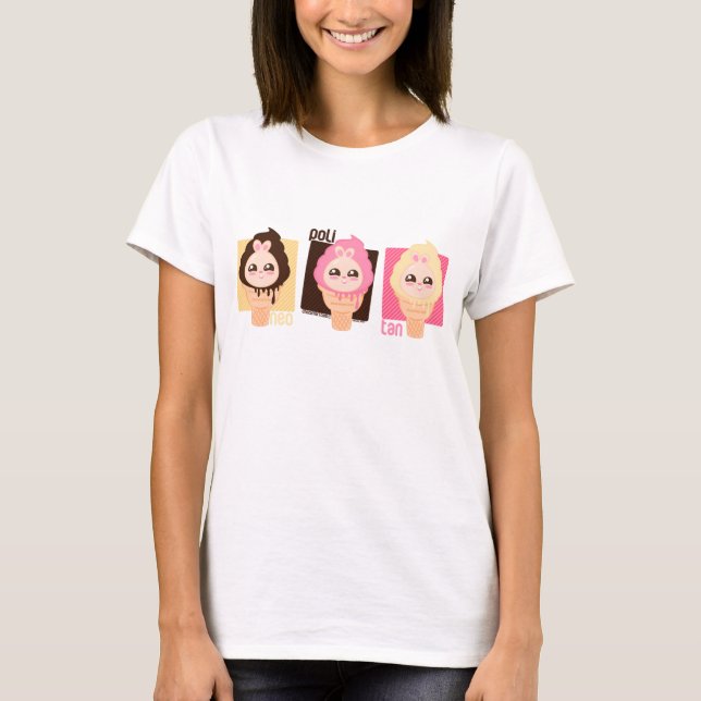 chubby bunny ice cream-neopolitan T-Shirt (Front)