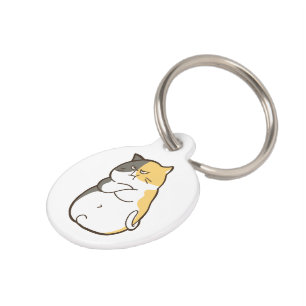 Chubby Calico Cat - Kawaii Sticker Pet Tag