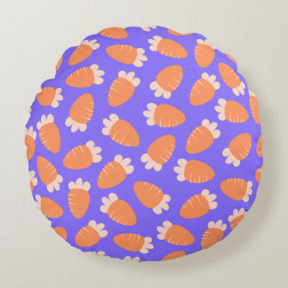 Chubby Carrots Lavender Round Cushion