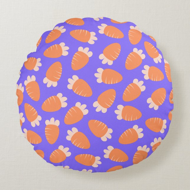 Chubby Carrots Lavender Round Cushion (Front)