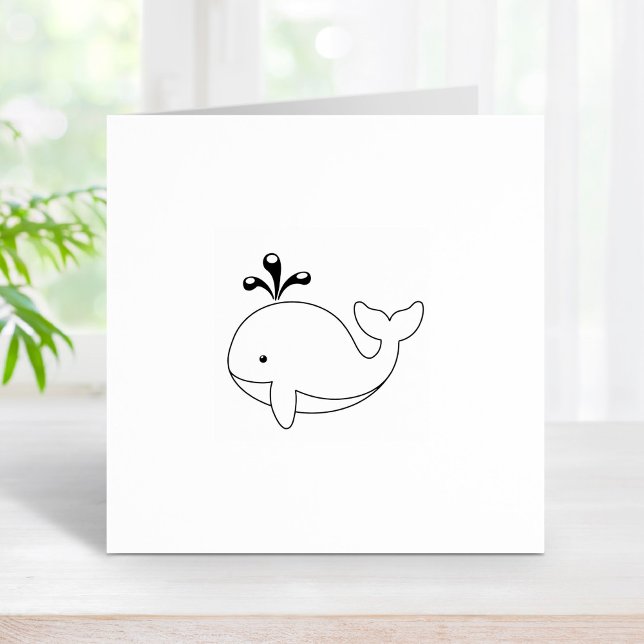 Chubby Cartoon Whale 2 Rubber Stamp (Creator Uploaded)
