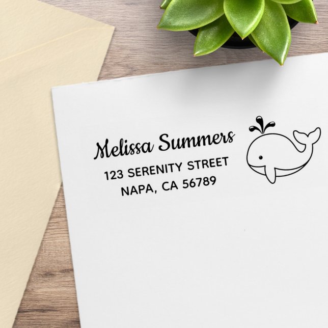 Chubby Cartoon Whale Address Rubber Stamp (Creator Uploaded)