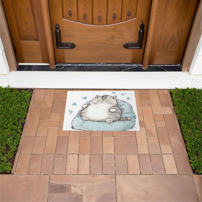Chubby Cat Chill Vibes Doormat (Outdoor)
