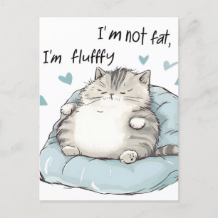Chubby Cat Chill Vibes Holiday Postcard
