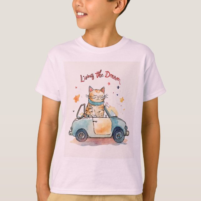 Chubby cat in a tiny car T-Shirt (Front)