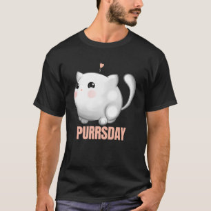 Chubby Cat In Love On Purrsday T-Shirt